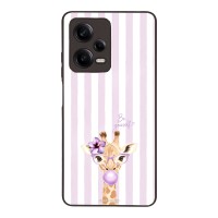 Θήκη Sonique Stripe Stories Series  για Xiaomi Redmi Note 12 Pro 5G Λιλά- Καμηλοπάρδαλη με Τσιχλόφουσκα