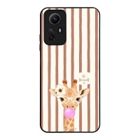 Θήκη Sonique Stripe Stories Series  για Xiaomi Redmi Note 12s Καφέ - Καμηλοπάρδαλη με Τσιχλόφουσκα