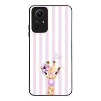 Θήκη Sonique Stripe Stories Series  για Xiaomi Redmi Note 12s Λιλά- Καμηλοπάρδαλη με Τσιχλόφουσκα
