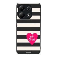 Θήκη Sonique Stripe Stories Series  για Xiaomi Redmi Note 13 4G Oh La La – Μαύρο