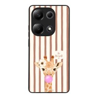 Θήκη Sonique Stripe Stories Series  για Xiaomi Redmi Note 13 Pro 4G / Poco M6 Pro 4G / Redmi Note 14S Καφέ - Καμηλοπάρδαλη με Τσιχλόφουσκα