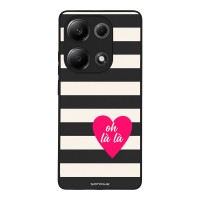 Θήκη Sonique Stripe Stories Series  για Xiaomi Redmi Note 13 Pro 4G / Poco M6 Pro 4G / Redmi Note 14S Oh La La – Μαύρο