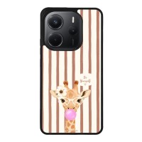 Θήκη Sonique Stripe Stories Series  για Xiaomi Redmi Note 14 4G (164.84mm) Καφέ - Καμηλοπάρδαλη με Τσιχλόφουσκα