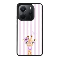 Θήκη Sonique Stripe Stories Series  για Xiaomi Redmi Note 14 4G (164.84mm) Λιλά- Καμηλοπάρδαλη με Τσιχλόφουσκα