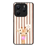 Θήκη Sonique Stripe Stories Series  για Xiaomi Redmi Note 14 5G Καφέ - Καμηλοπάρδαλη με Τσιχλόφουσκα