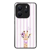 Θήκη Sonique Stripe Stories Series  για Xiaomi Redmi Note 14 5G Λιλά- Καμηλοπάρδαλη με Τσιχλόφουσκα