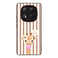 Θήκη Sonique Stripe Stories Series  για Xiaomi Redmi Note 14 Pro 4G Καφέ - Καμηλοπάρδαλη με Τσιχλόφουσκα