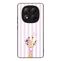 Θήκη Sonique Stripe Stories Series  για Xiaomi Redmi Note 14 Pro 4G Λιλά- Καμηλοπάρδαλη με Τσιχλόφουσκα