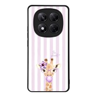 Θήκη Sonique Stripe Stories Series  για Xiaomi Redmi Note 14 Pro 5G / Poco X7 5G Λιλά- Καμηλοπάρδαλη με Τσιχλόφουσκα