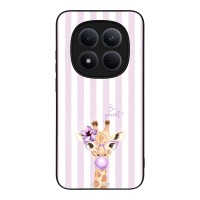 Θήκη Sonique Stripe Stories Series  για Xiaomi Redmi Note 15 Pro 5G Λιλά- Καμηλοπάρδαλη με Τσιχλόφουσκα