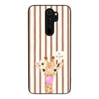 Θήκη Sonique Stripe Stories Series  για Xiaomi Redmi Note 8 Pro Καφέ - Καμηλοπάρδαλη με Τσιχλόφουσκα