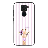 Θήκη Sonique Stripe Stories Series  για Xiaomi Redmi Note 9 Λιλά- Καμηλοπάρδαλη με Τσιχλόφουσκα