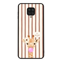 Θήκη Sonique Stripe Stories Series  για Xiaomi Redmi Note 9S/9 Pro Καφέ - Καμηλοπάρδαλη με Τσιχλόφουσκα
