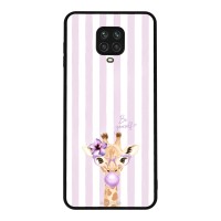 Θήκη Sonique Stripe Stories Series  για Xiaomi Redmi Note 9S/9 Pro Λιλά- Καμηλοπάρδαλη με Τσιχλόφουσκα
