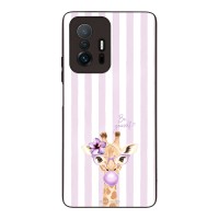 Θήκη Sonique Stripe Stories Series  για Xiaomi Xiaomi 11T / Xiaomi 11T Pro Λιλά- Καμηλοπάρδαλη με Τσιχλόφουσκα
