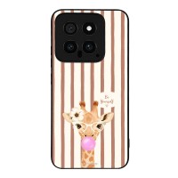 Θήκη Sonique Stripe Stories Series  για Xiaomi Xiaomi 14 Καφέ - Καμηλοπάρδαλη με Τσιχλόφουσκα