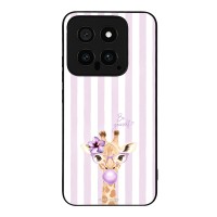 Θήκη Sonique Stripe Stories Series  για Xiaomi Xiaomi 14 Λιλά- Καμηλοπάρδαλη με Τσιχλόφουσκα