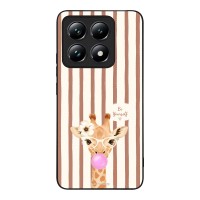 Θήκη Sonique Stripe Stories Series  για Xiaomi Xiaomi 14T Καφέ - Καμηλοπάρδαλη με Τσιχλόφουσκα