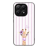 Θήκη Sonique Stripe Stories Series  για Xiaomi Xiaomi 15T 5G Λιλά- Καμηλοπάρδαλη με Τσιχλόφουσκα