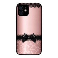 Θήκη Sonique DIVA Series για Apple iPhone 12 Λεοπάρ Φιόγκος – Ροζ