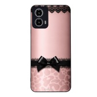 Θήκη Sonique DIVA Series για Motorola Moto G34 5G Λεοπάρ Φιόγκος – Ροζ