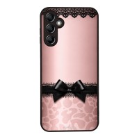 Θήκη Sonique DIVA Series για Samsung Galaxy A14 4G / Galaxy A14 5G Λεοπάρ Φιόγκος – Ροζ