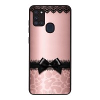 Θήκη Sonique DIVA Series για Samsung Galaxy A21s Λεοπάρ Φιόγκος – Ροζ