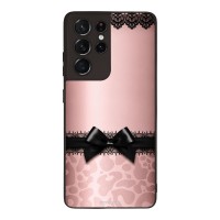 Θήκη Sonique DIVA Series για Samsung Galaxy S21 Ultra Λεοπάρ Φιόγκος – Ροζ