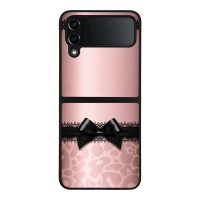 Θήκη Sonique DIVA Series για Samsung Galaxy Z Flip 4 Λεοπάρ Φιόγκος – Ροζ