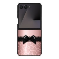 Θήκη Sonique DIVA Series για Samsung Galaxy Z Flip 7 Λεοπάρ Φιόγκος – Ροζ