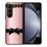 Θήκη Sonique DIVA Series για Samsung Galaxy Z Fold 5 Λεοπάρ Φιόγκος – Ροζ