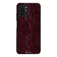 Θήκη Sonique DIVA Series για Xiaomi Redmi Note 10 / Redmi Note 10s / Poco M5s Βουργουνδί Δαντέλα
