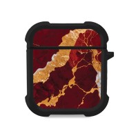 Θήκη Σιλικόνης Marble Series για AirPods 1/2 Κόκκινο