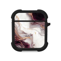 Θήκη Σιλικόνης Marble Series για AirPods 1/2 Μπορντώ