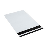 Πλαστική Σακούλα Courier με ταινία 30cm x 35cm+5cm αυτί 100τμ Λευκό