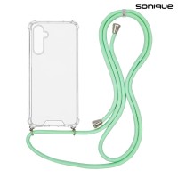 Θήκη Σιλικόνης με Κορδόνι Sonique Armor Clear Samsung Galaxy A16 4G / Galaxy A16 5G Βεραμάν