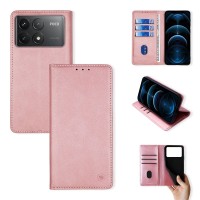 Θήκη Πορτοφόλι Vintage Magnet Wallet Sonique Xiaomi Poco F6 Pro 5G Ροζ Χρυσό