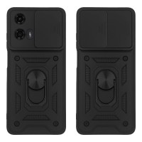 Θήκη Ring Armor CamPro Sonique για Motorola Moto G04 4G / Moto G04s 4G / Moto G24 4G / Moto G24 4G Power / Moto E14 4G Μαύρο