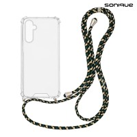 Θήκη Σιλικόνης με Κορδόνι Sonique Armor Clear Samsung Galaxy A16 4G / Galaxy A16 5G Rainbow Πράσινο