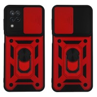 Θήκη Ring Armor CamPro Sonique για Samsung Galaxy A12 Κόκκινο