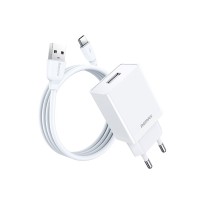 Φορτιστής REMAX  Kiddy Series 2.4A 12W RP-U95 Charger USB-A με Καλώδιο Type C Λευκό