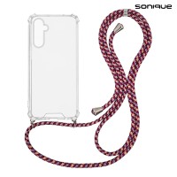 Θήκη Σιλικόνης με Κορδόνι Sonique Armor Clear Samsung Galaxy A16 4G / Galaxy A16 5G Rainbow Μπορντό