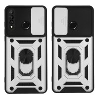 Θήκη Ring Armor CamPro Sonique για Huawei P30 Lite Ασημί