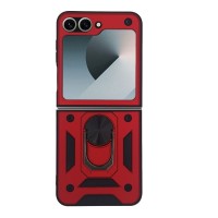 Θήκη Ring Armor CamPro Sonique για Samsung (Large Hole) Galaxy Z Flip 6 / Galaxy Z Flip 7 FE 5G Κόκκινο