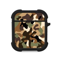 Θήκη Σιλικόνης Sonique Camouflage Army Series για AirPods 1/2 Καφέ
