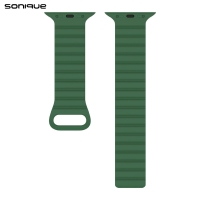 Λουράκι Σιλικόνης Wavy Magnetic Band Sonique για Apple Watch (42/44/45/49MM) Πράσινο Σκούρο