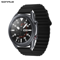 Λουράκι Σιλικόνης Wavy Magnetic Band Sonique 22mm για Samsung, Huawei, Amazfit, Xiaomi, Honor Μαύρο