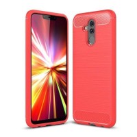 Θήκη Σιλικόνης Carbon TPU Fiber Brushed Huawei Mate 20 Lite Κόκκινο