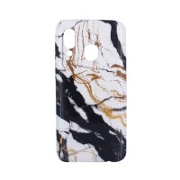 Θήκη Marble Silicon Samsung Galaxy A40 Black / White