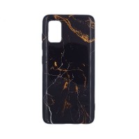Θήκη Marble Silicon Samsung Galaxy A41 Black / Gold